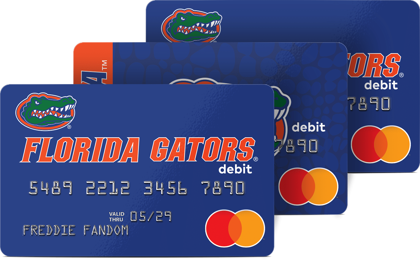 The Florida Fancard Prepaid Mastercard features two design options for Florida college sports fans