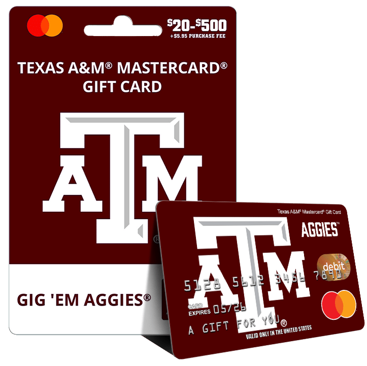 Texas A&M Mastercard Gift Cards from University Fancards
