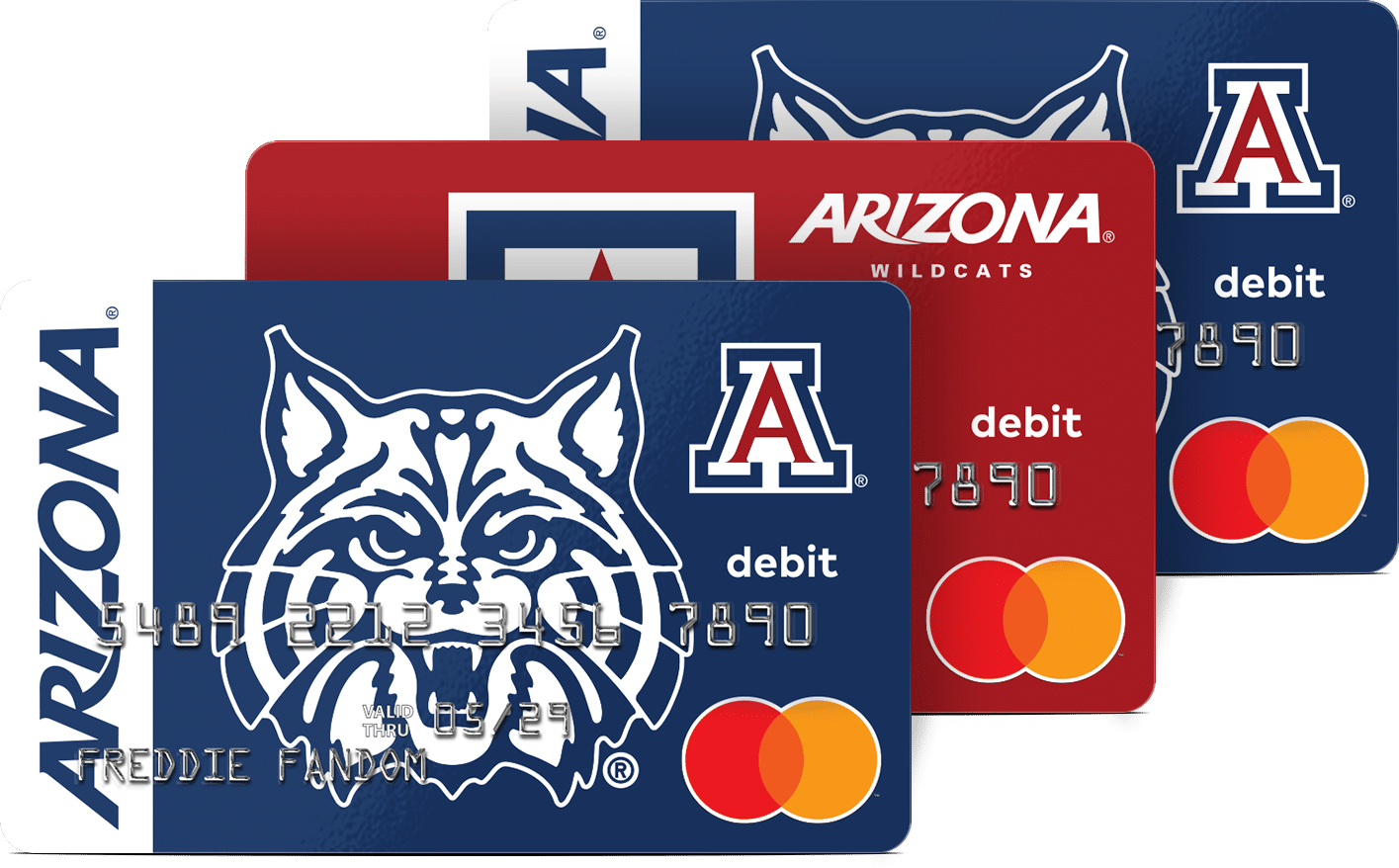 The Arizona Fancard Prepaid Mastercard features two design options for Arizona college sports fans