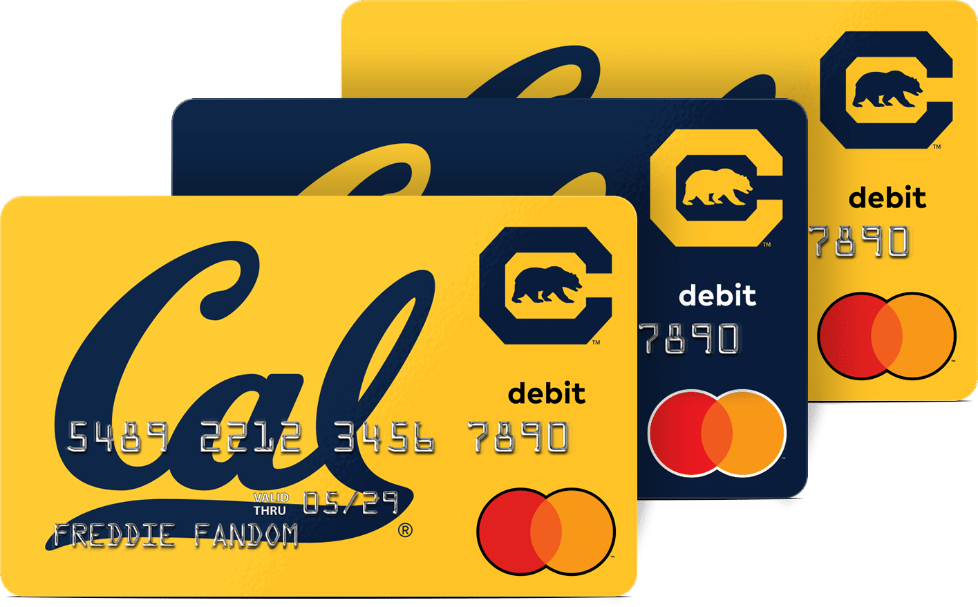 The Cal Golden Bears Fancard Prepaid Mastercard features two design options for Cal college sports fans