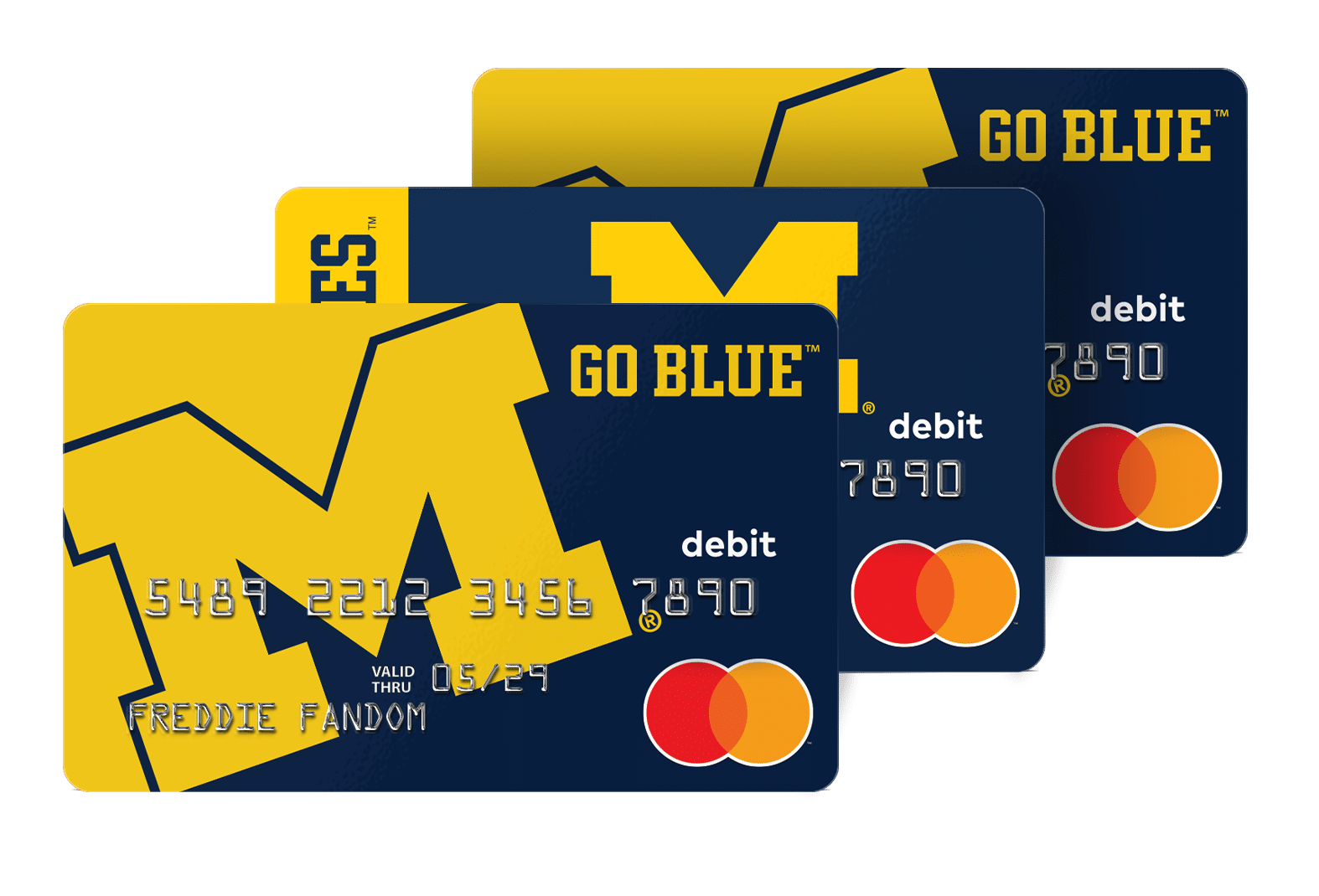 The Michigan Fancard Prepaid Mastercard features two design options for Michigan college sports fans