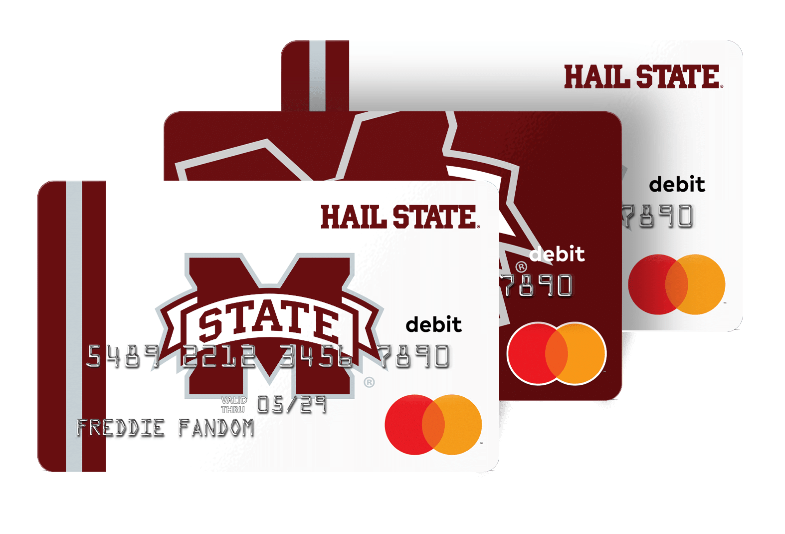 The Mississippi State Fancard Prepaid Mastercard features two design options for Bulldogs college sports fans