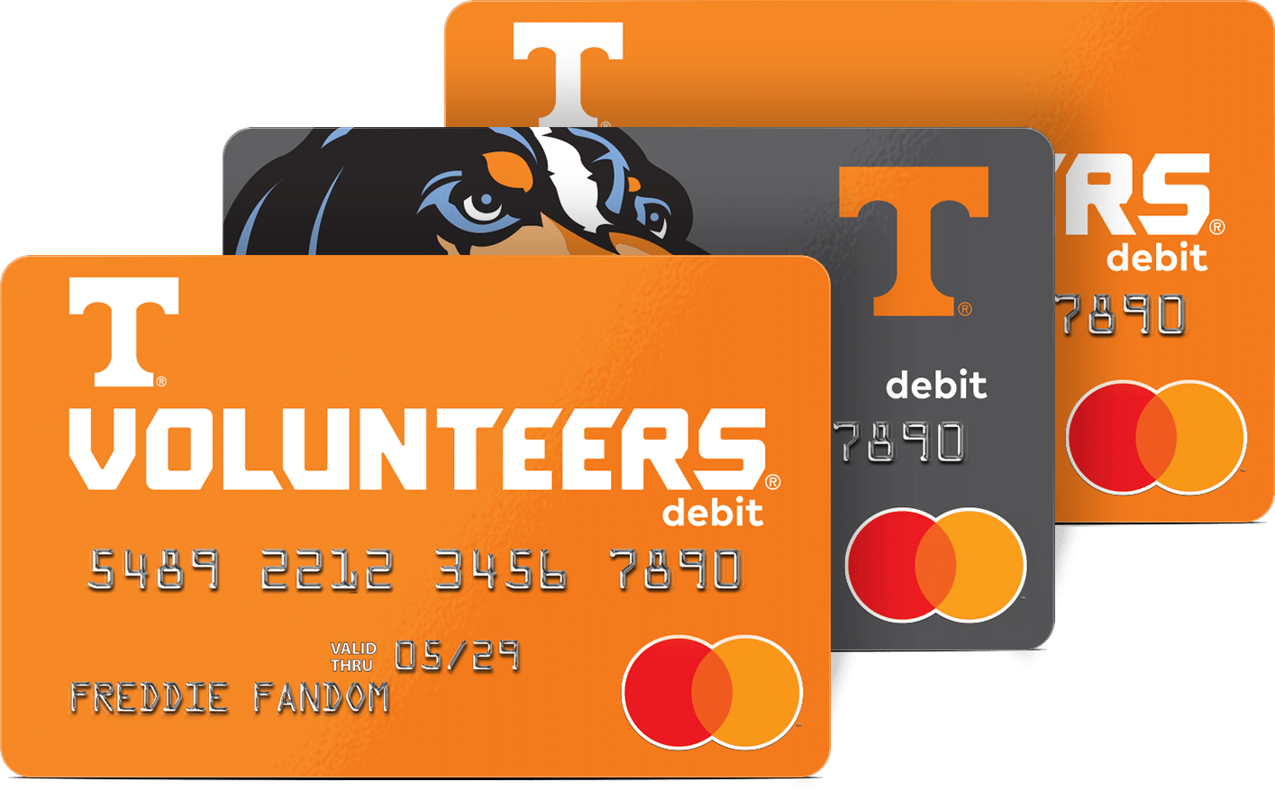 The Tennessee Volunteers Fancard Prepaid Mastercard features two design options for Tennessee college sports fans
