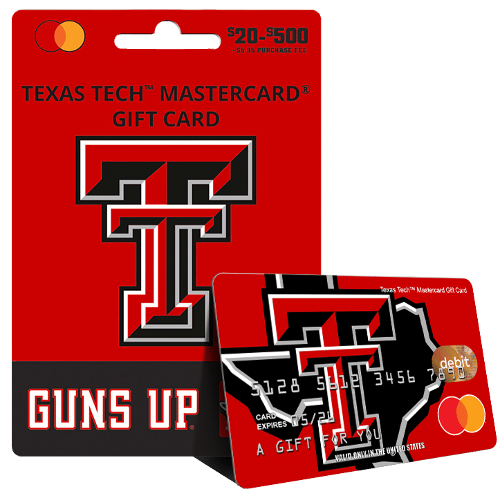 Red Raiders Mastercard Gift Card from University Fancards