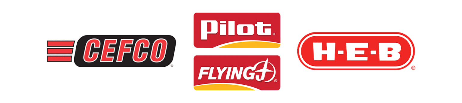 CEFCO, Pilot Flying J and HEB Logos