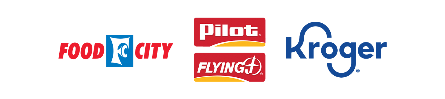 Food City, Pilot Flying J and Kroger Logos